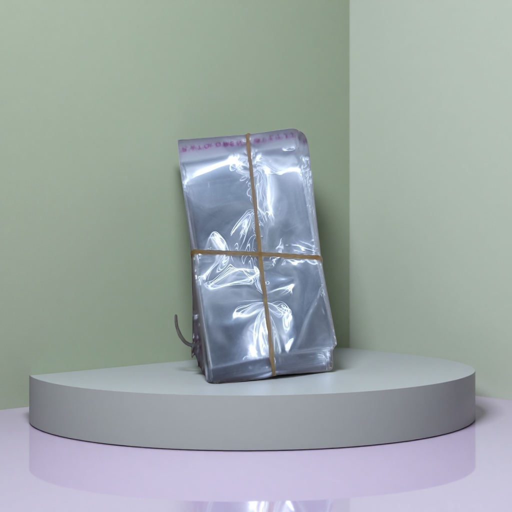 透明塑料袋堆叠装 黄色橡皮筋捆扎 加厚PE材质厨房收纳用 Specification image