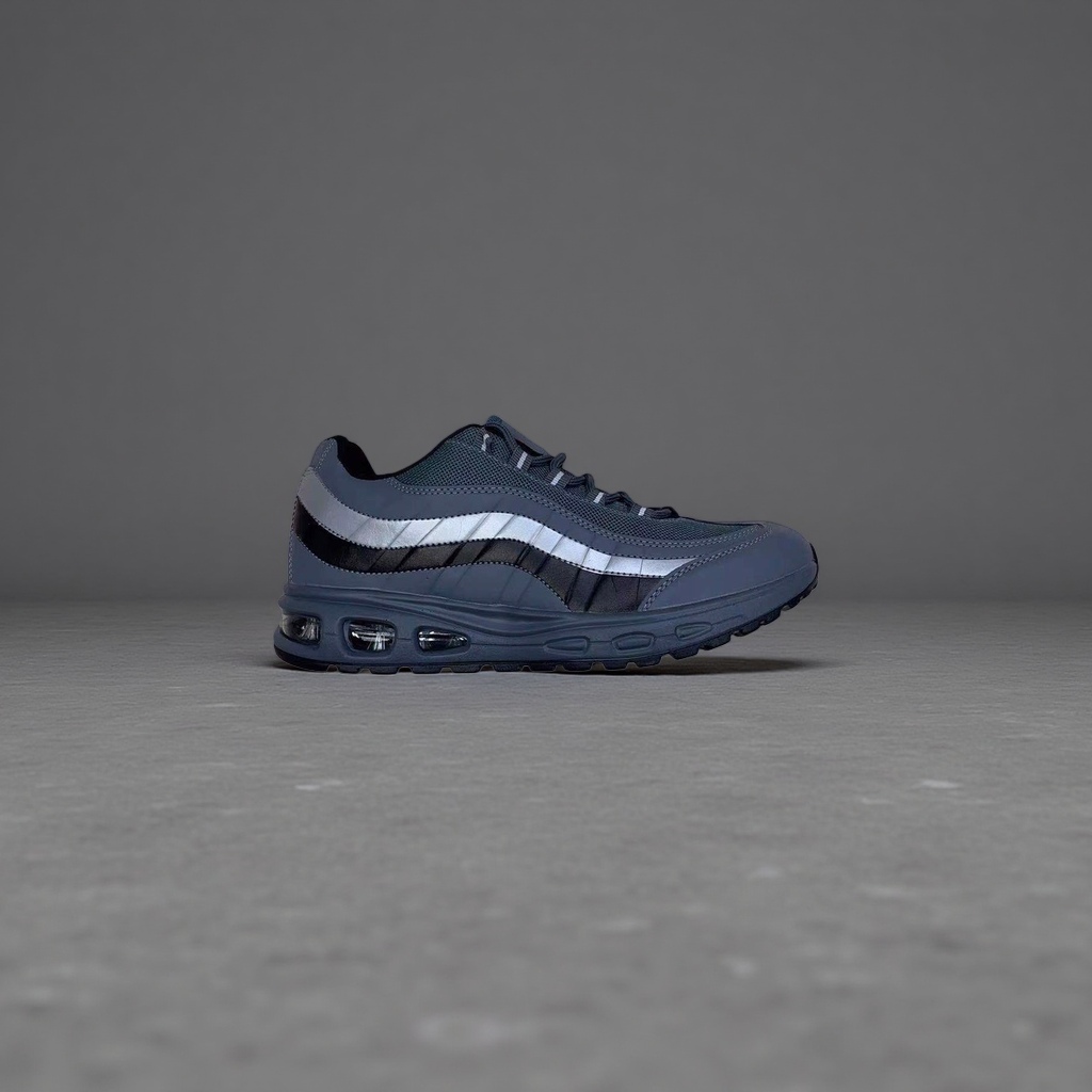 Grey lightweight and breathable sports shoes, unisex casual running shoes details Picture