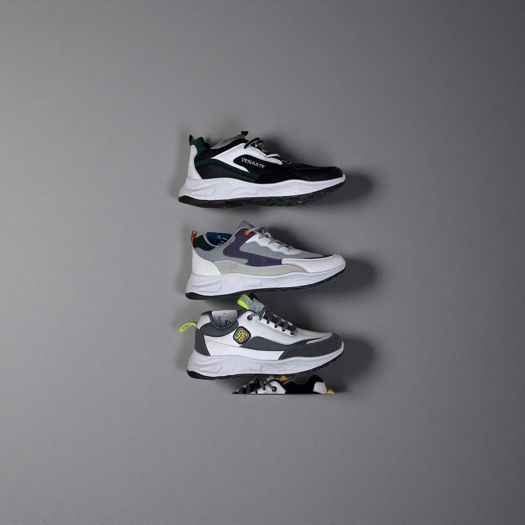 Three pairs of breathable, lightweight and casual running shoes for both men and women Specification image