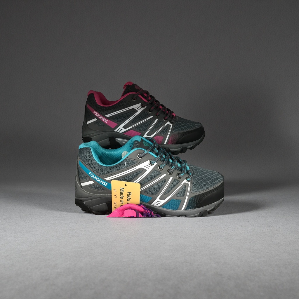 Black, pink, gray and blue color sports shoes for both men and women, breathable and shock-absorbing running shoes details Picture
