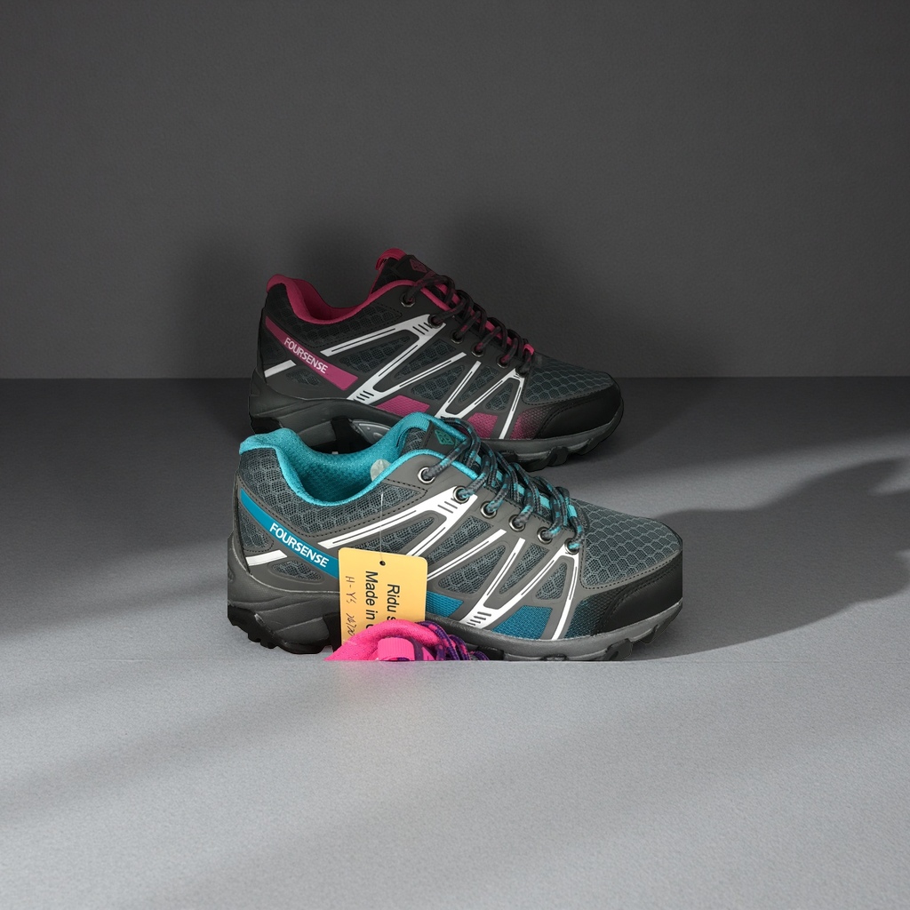 Black, pink, gray and blue color sports shoes for both men and women, breathable and shock-absorbing running shoes Item Picture