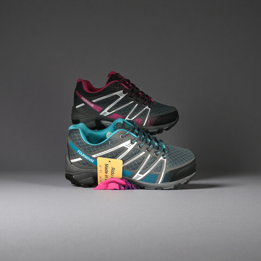 Black, pink, gray and blue color sports shoes for both men and women, breathable and shock-absorbing running shoes Specification image