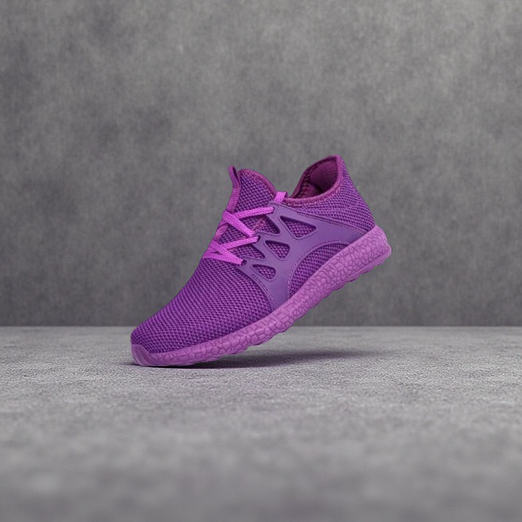 Purple sports shoes are breathable, lightweight and shock-absorbing for men's and women's casual running shoes details Picture