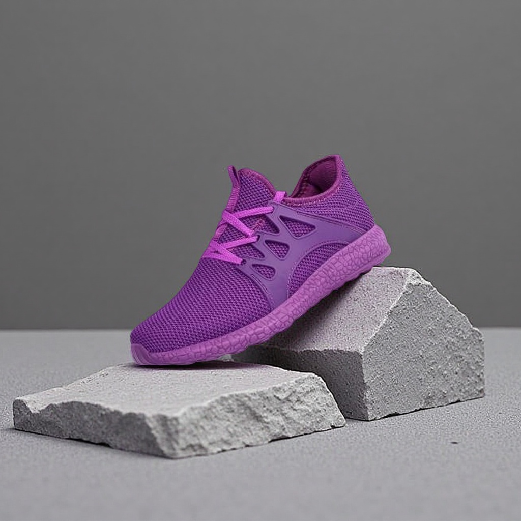 Purple sports shoes are breathable, lightweight and shock-absorbing for men's and women's casual running shoes Specification image