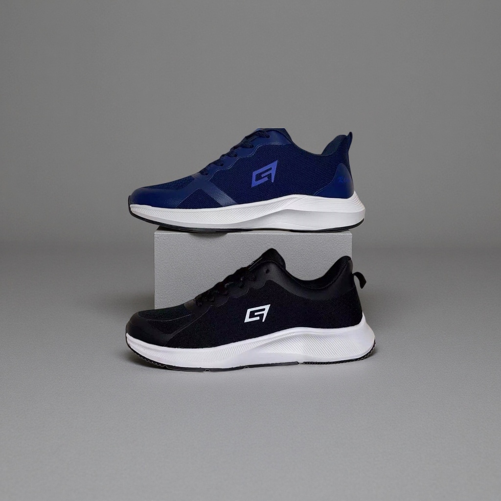Blue and black two-tone sports shoes for both men and women, breathable and lightweight running shoes details Picture