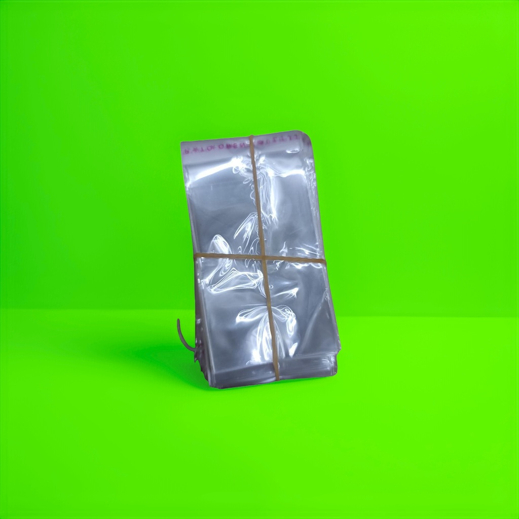 透明塑料袋堆叠，用橡皮筋捆绑产品图
