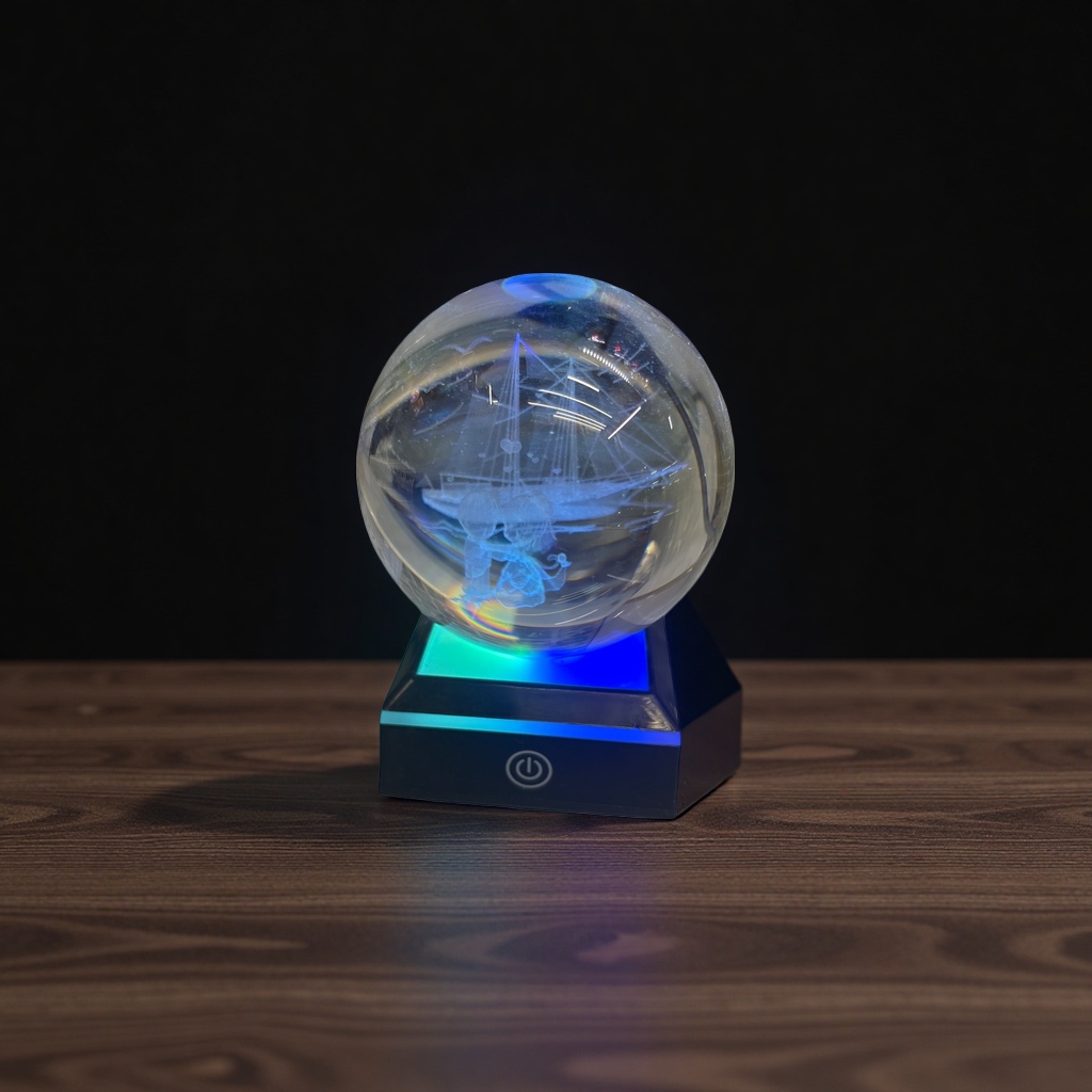 Transparent crystal balls, glass material desktop ornaments, office and home decoration gifts