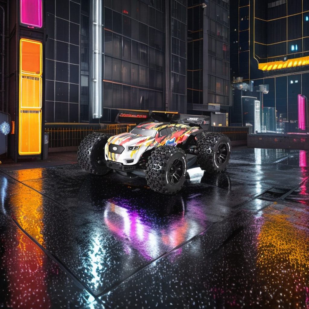 Color-painted remote-controlled off-road vehicle, children's toy, electric four-wheel drive off-road vehicle, rechargeable details Picture