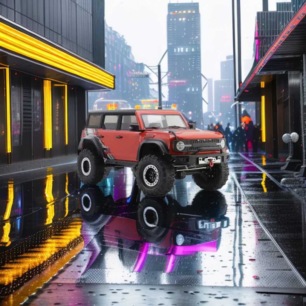The 1:32 scale high-fidelity movable suspension of the red off-road vehicle alloy model features exquisite details Specification image