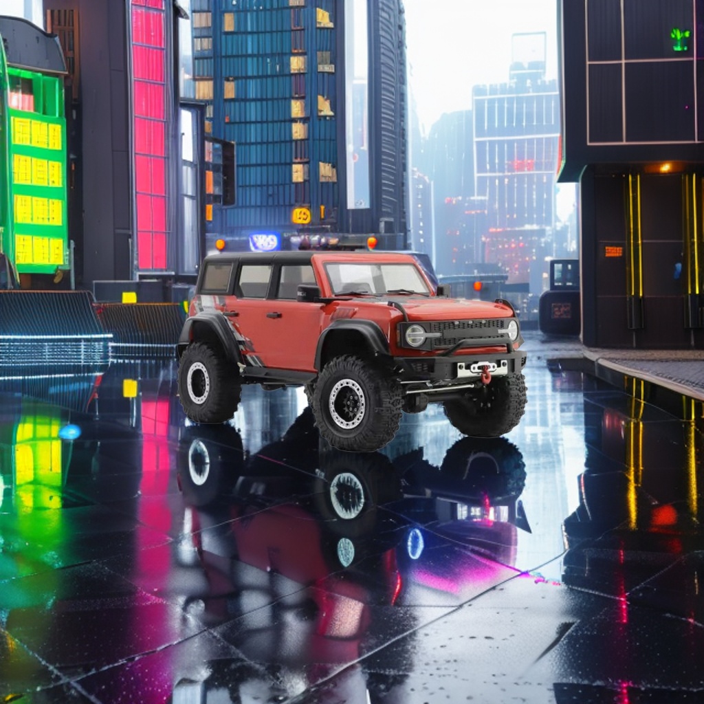 The 1:32 scale high-fidelity movable suspension of the red off-road vehicle alloy model features exquisite details