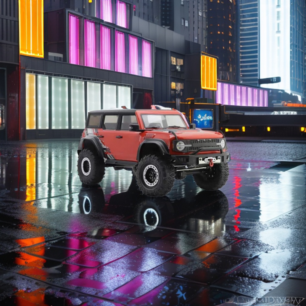 The 1:32 scale high-fidelity movable suspension of the red off-road vehicle alloy model features exquisite details details Picture