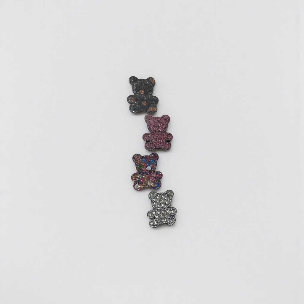 Colorful rhinestone bear decorative stickers, shiny and cute DIY handmade accessory stickers Application Scenario