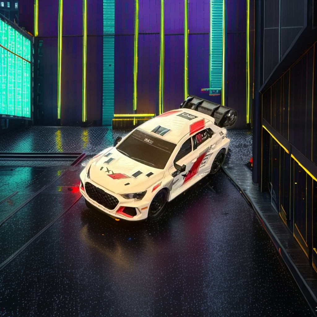 White racing car model alloy material dynamic collectible ornament