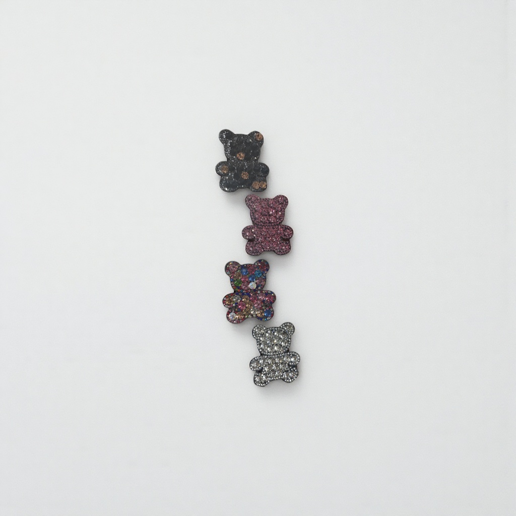 Colorful rhinestone bear decorative stickers, shiny and cute DIY handmade accessory stickers details Picture