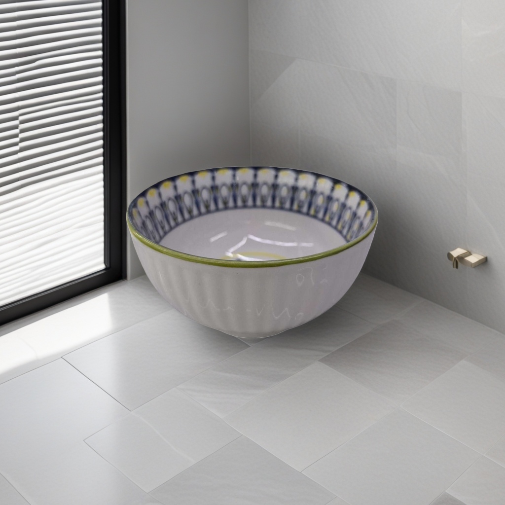 اما الاطباق الخزفية البيضاء ذات اللون الازرق الاصفر فهي تُعدّ في الاسكندنافية Specification image