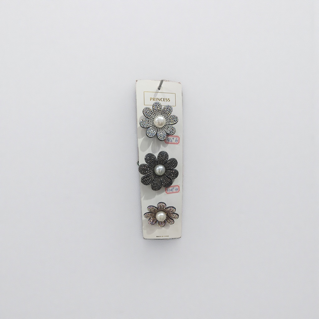 Diamond-encrusted flower hairpins for women's shiny decorative headwear Specification image