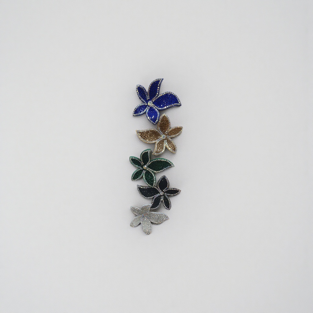 Colorful rhinestone flower hairpins, shiny decorative headwear, suitable for both girls and adults details Picture