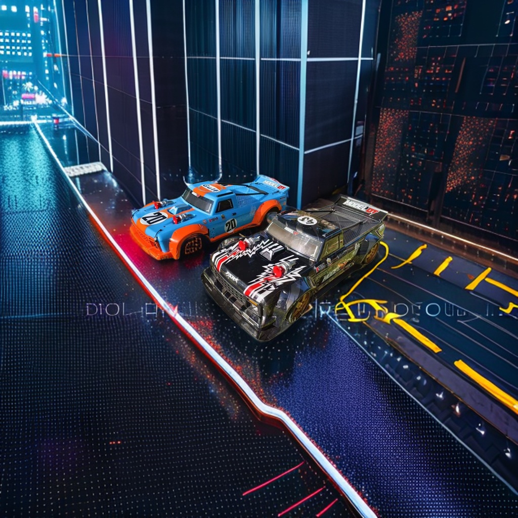 Blue, orange and black racing models, remote control alloy car models, children's educational toys
