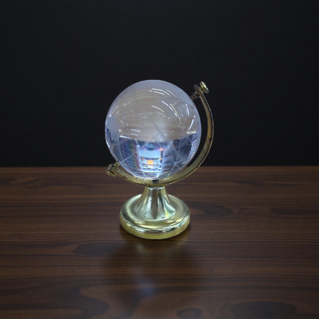 透明水晶地球仪学生用教学地理模型桌面摆件细节图