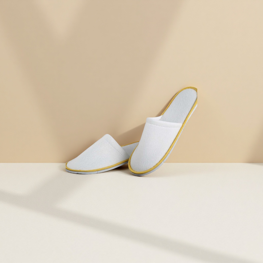 Women's summer anti-slip soft-soled home flip-flops with yellow edges and inlaid soles Specification image