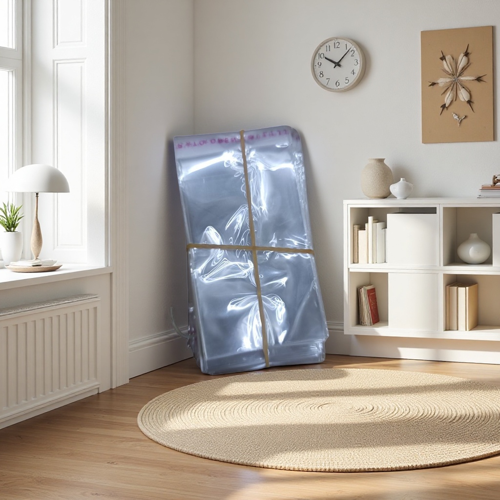 Transparent plastic bag stackable storage bag, thickened moisture-proof household kitchen organizing bag