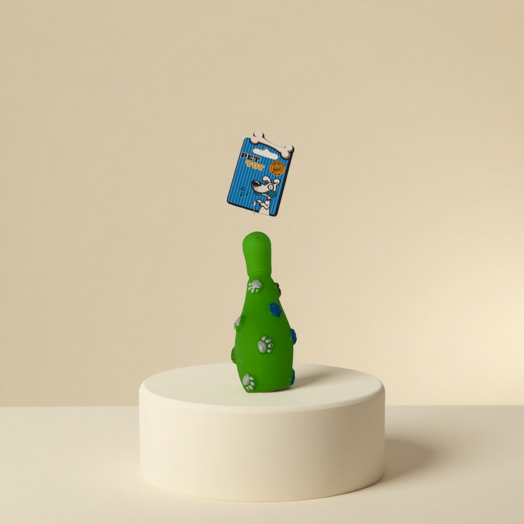 绿色宠物玩具瓶细节图