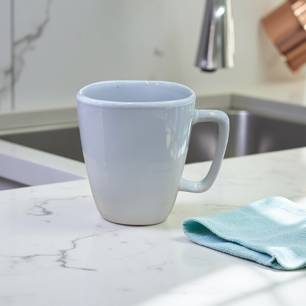白色陶瓷马克杯简约家用咖啡杯茶杯耐热釉面光滑易清洗