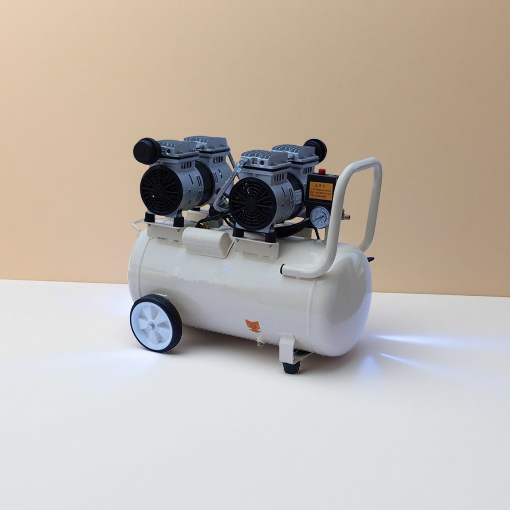 Beige air storage tank air compressor, a household silent and energy-saving small air compressor Specification image