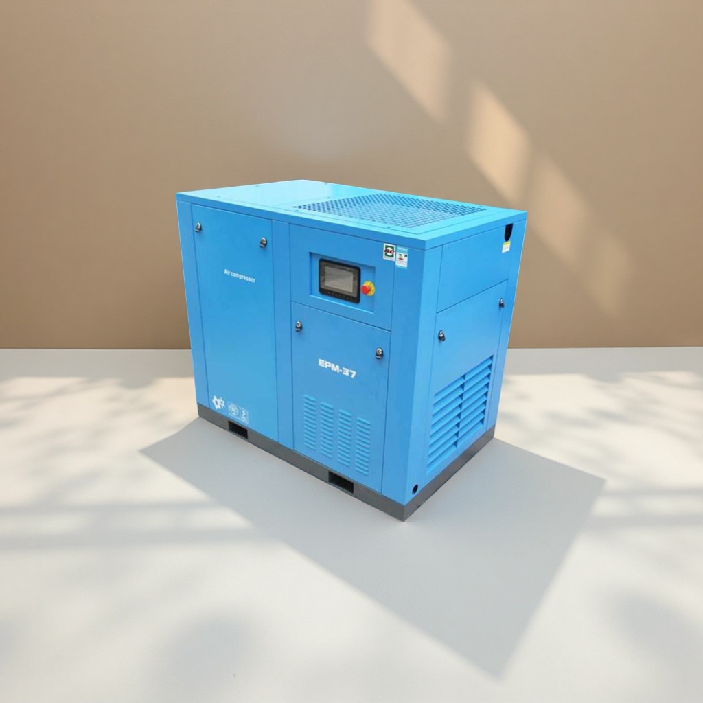 The industrial-grade blue screw air compressor operates quietly, energy-saving, efficiently and stably Specification image