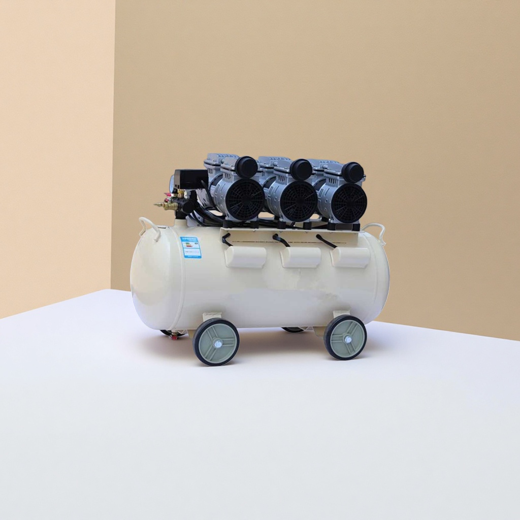 Beige air storage tank air compressor, stainless steel tank body industrial-grade silent air compressor Application Scenario