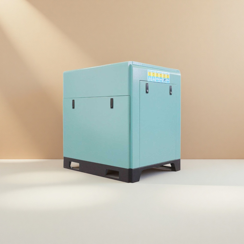 Light green permanent magnet variable frequency screw air compressor, energy-saving and quiet industrial grade details Picture