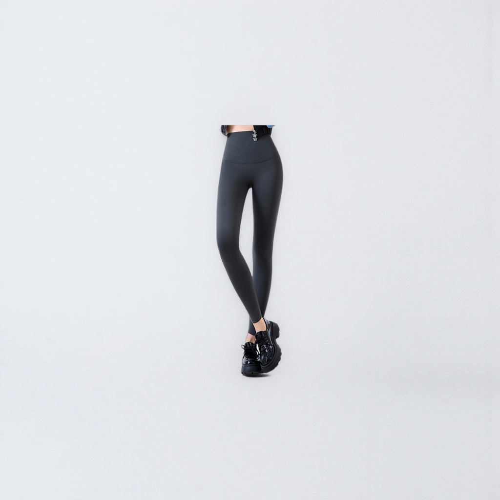 Black fleece skinny pants for female models in real photos, slimming, warm, elastic and figure-hugging autumn and winter styles Application Scenario