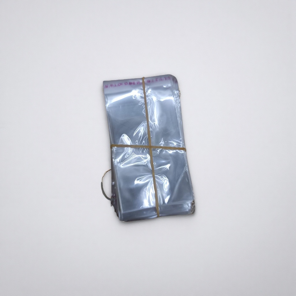 Transparent plastic bags stacked together, yellow rubber bands tied, thickened PE moisture-proof portable storage bags Specification image