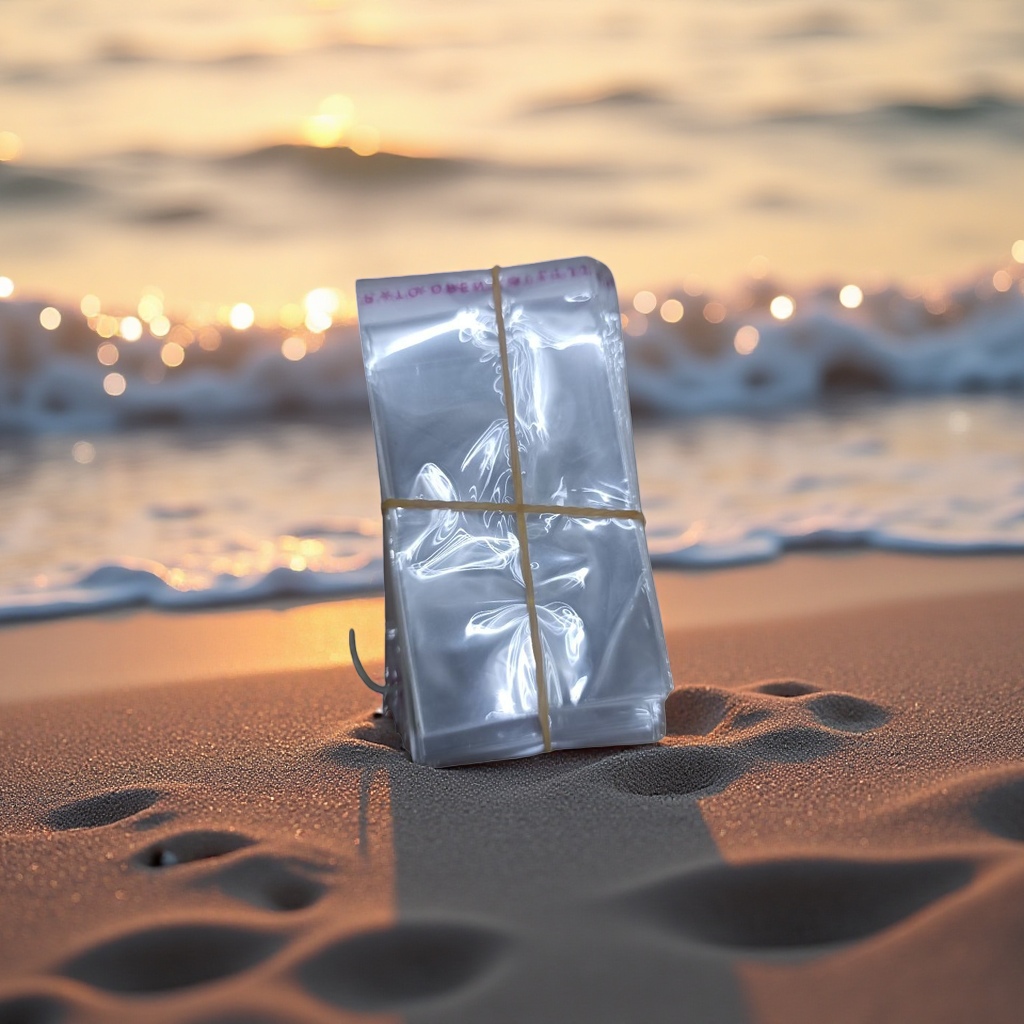 Transparent plastic bags stacked, rubber bands tied, portable storage bags, food-grade, thickened and durable Specification image