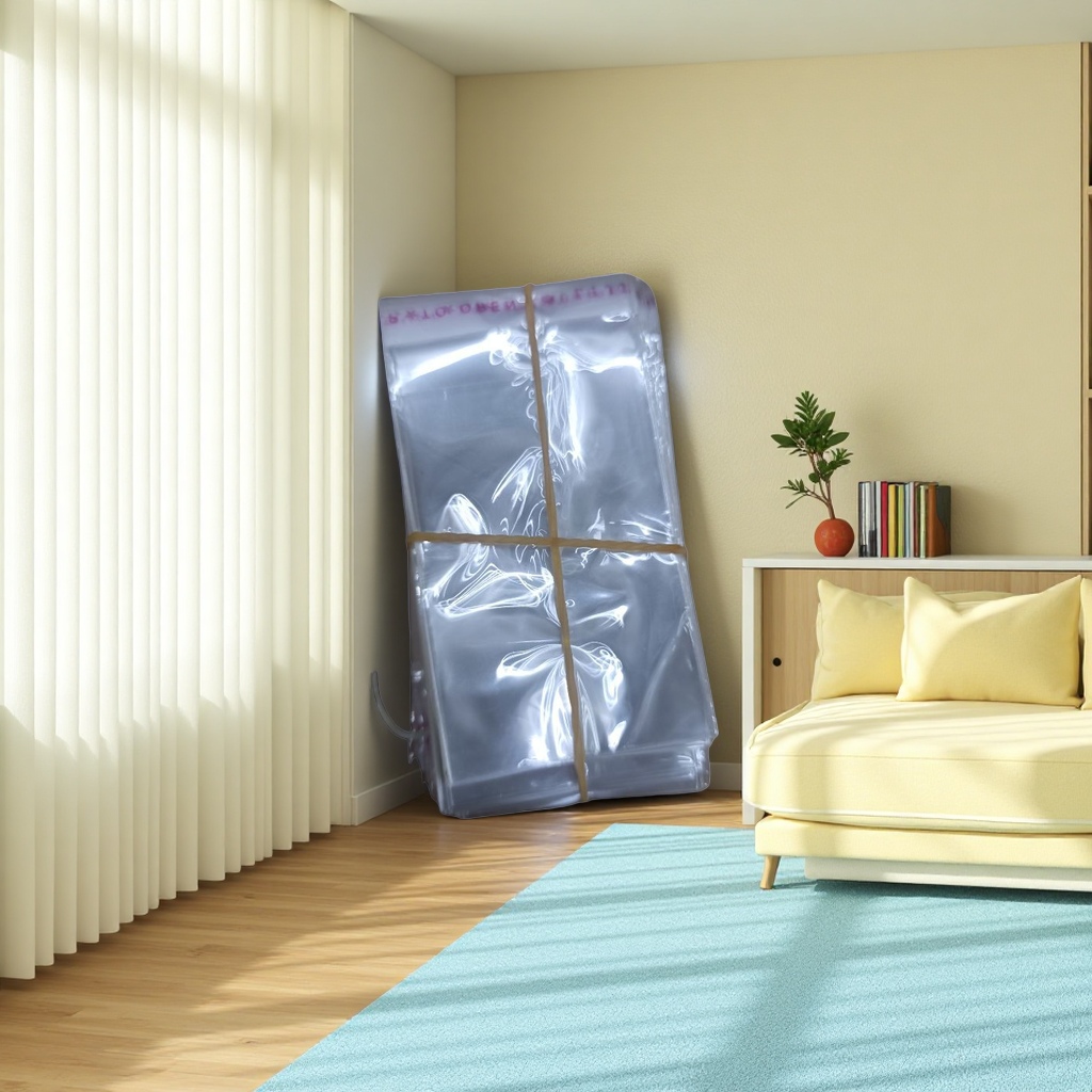 Transparent plastic bag stacked storage set, rubber band fixed portable set details Picture