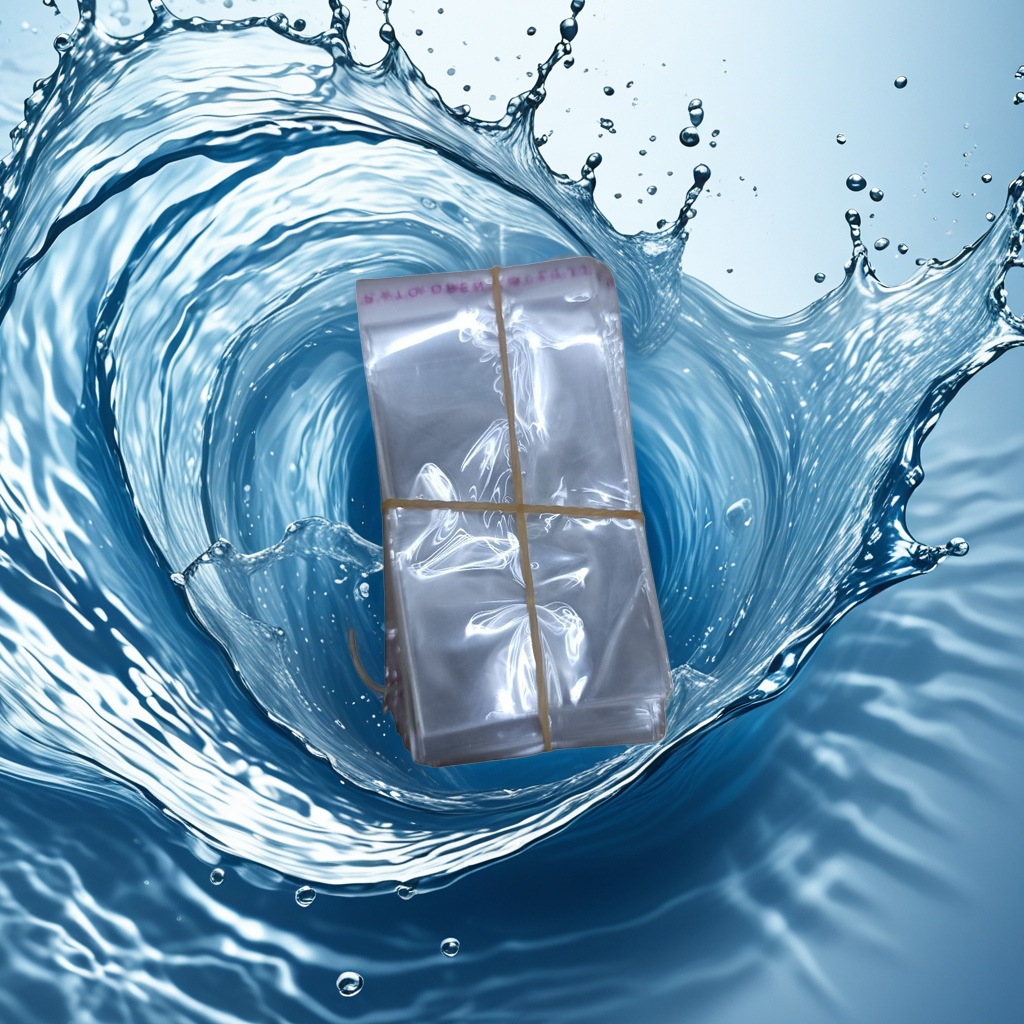 Portable transparent plastic bag stacked storage with rubber band binding