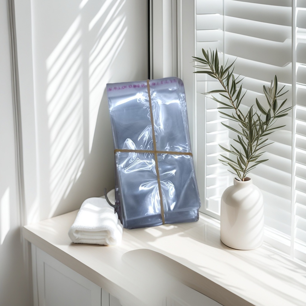 Transparent plastic bag stacking design, food-grade thickened sealed bag, for home kitchen preservation and storage Application Scenario