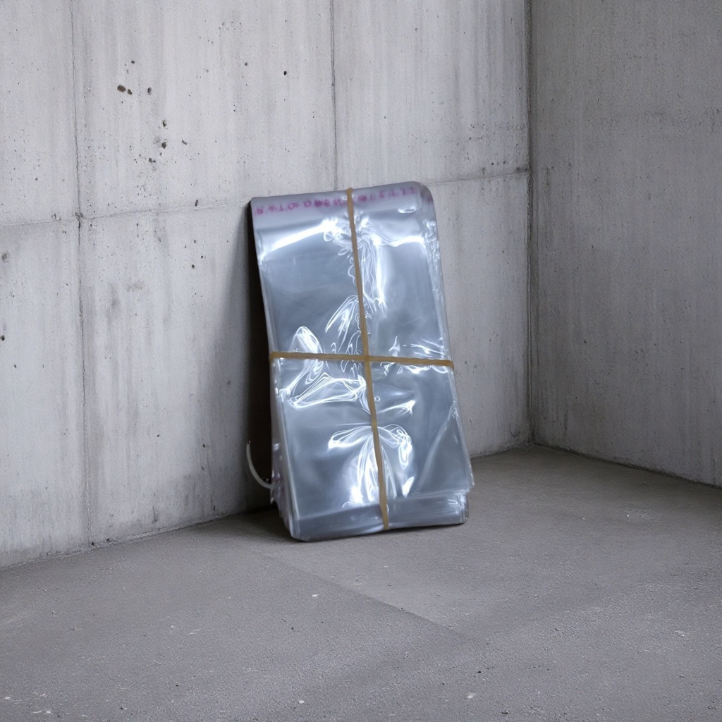 Transparent plastic bags are stacked and tied with thickened PE material and yellow rubber bands for home storage details Picture