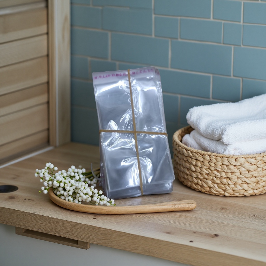 Thickened transparent stacked plastic bags for kitchen storage, sealing and preservation, household use details Picture