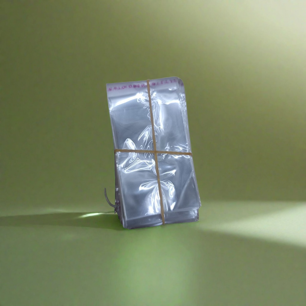 透明塑料袋堆叠，用橡皮筋捆绑产品图