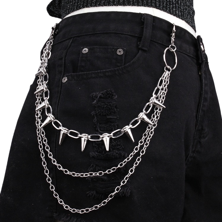 Silver rivet chain waist chain is a fashionable and individual waist accessory for women to match Item Picture