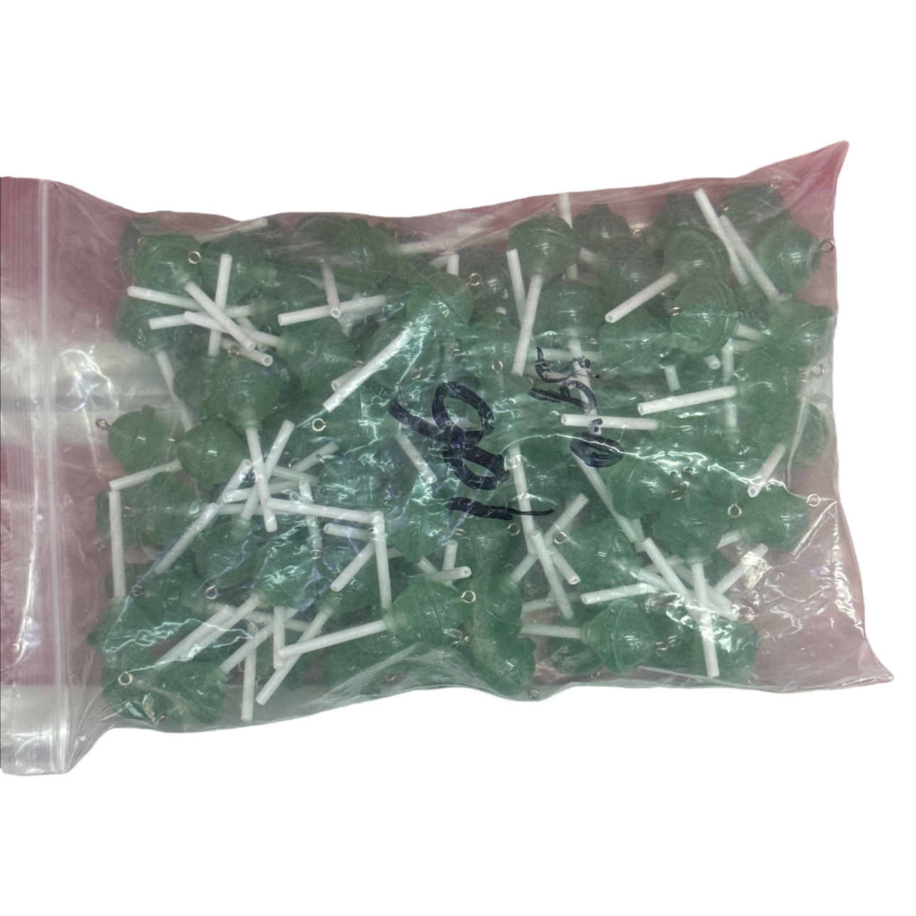 绿色棒棒糖挂件diy饰品白底实物图