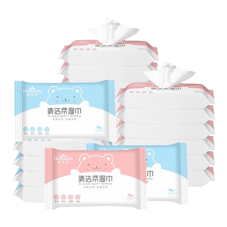 Colored packaged wet wipes with thickened non-woven fabric for household cleaning of babies and children Item Picture