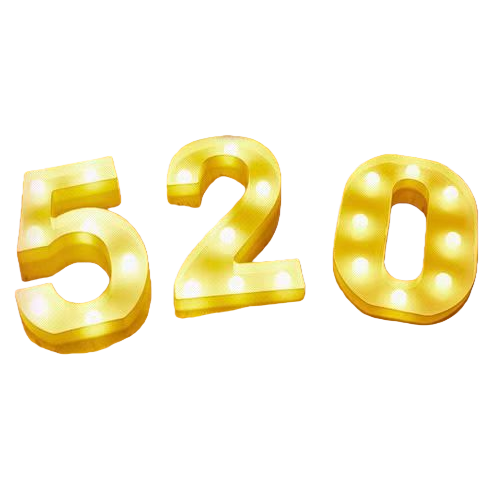 Warm yellow illuminated digital 520 decorative light, home atmosphere light, festival party decoration Item Picture