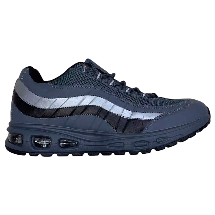 Grey lightweight and breathable sports shoes, unisex casual running shoes