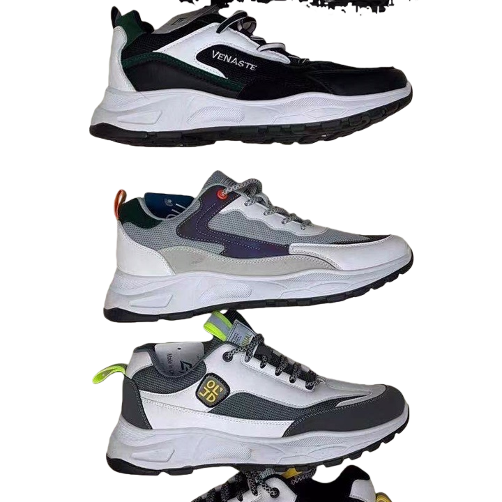 Three pairs of breathable, lightweight and casual running shoes for both men and women