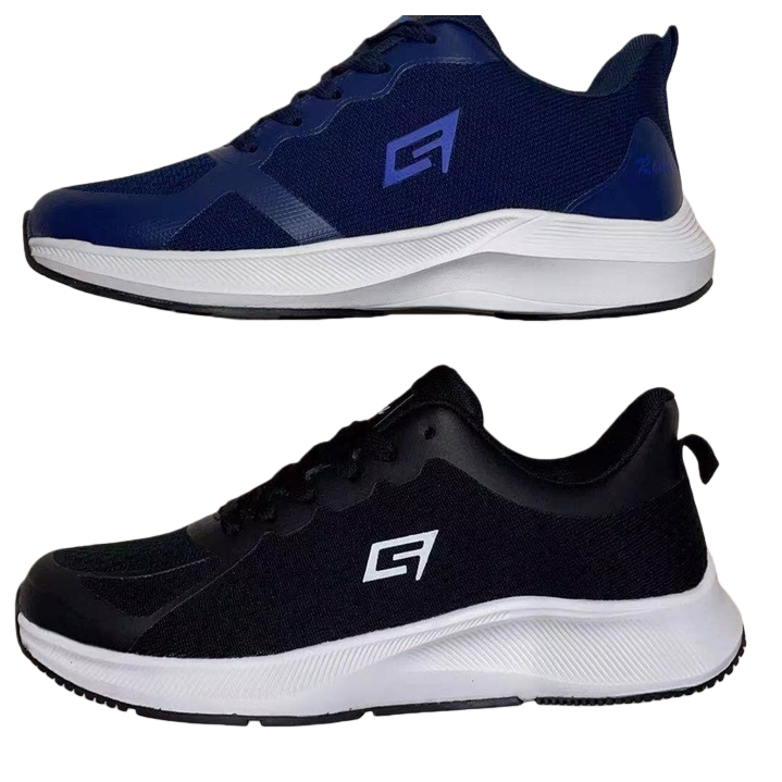 Blue and black two-tone sports shoes for both men and women, breathable and lightweight running shoes