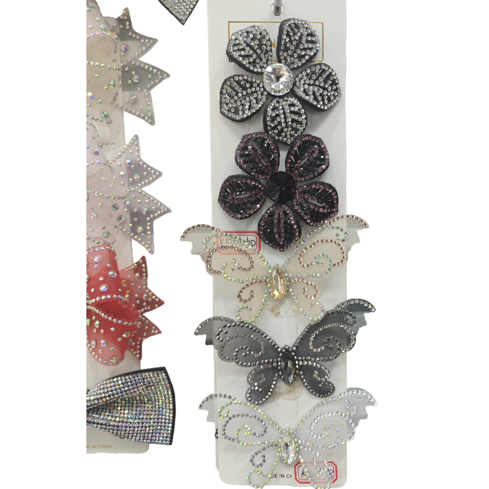 Diamond-encrusted flower butterfly decorative patches, shiny DIY nail art handmade accessories Item Picture