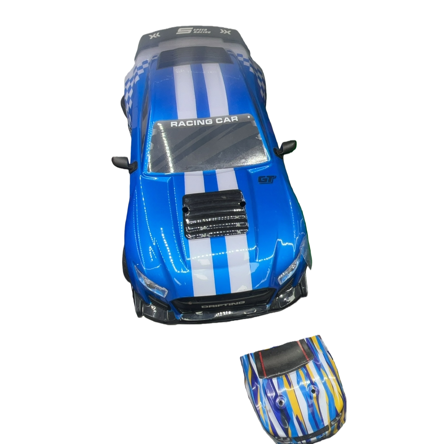 Blue striped racing car model alloy simulation children's educational toy collectible Item Picture