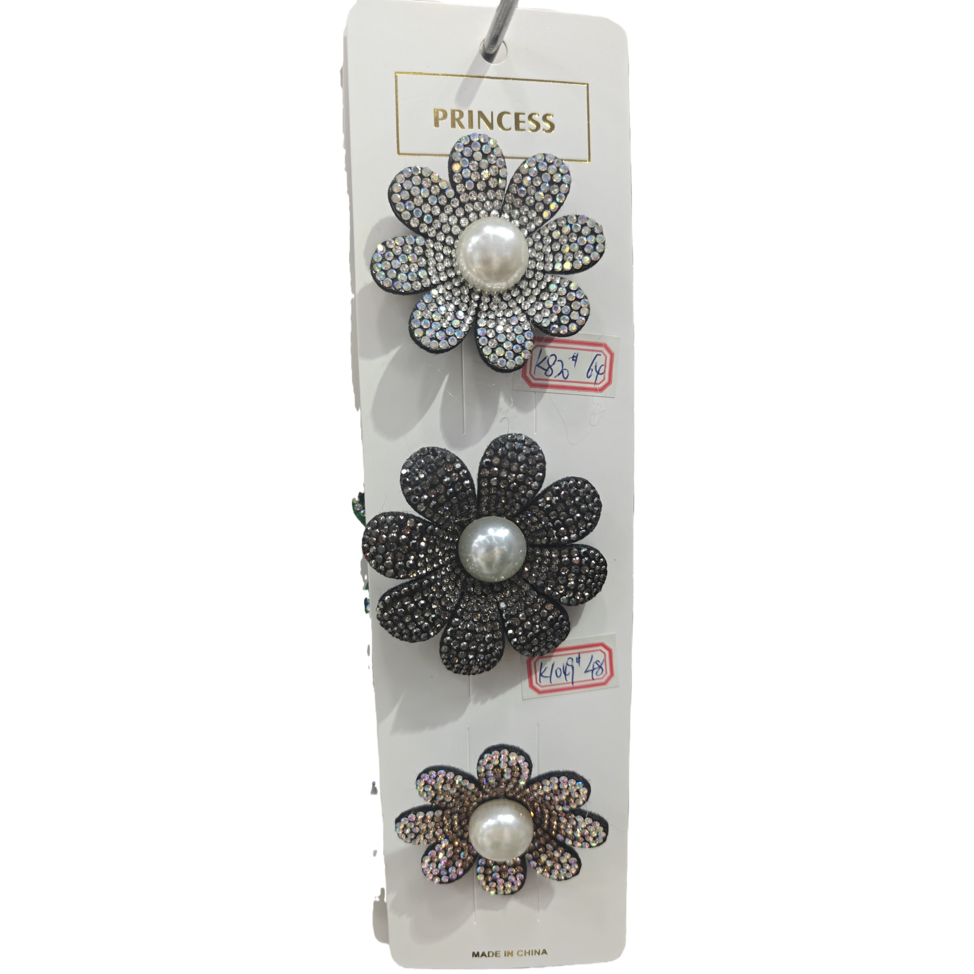 Diamond-encrusted flower hairpins for women's shiny decorative headwear Item Picture